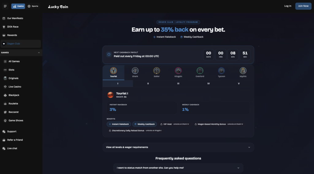 Lucky Coin Casino Screenshot 2